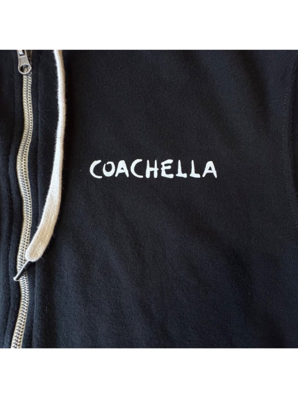 COACHELLA Black Zip-Up Hoodie Sweatshirt XS Official Classic Logo Festival - Picture 3 of 9